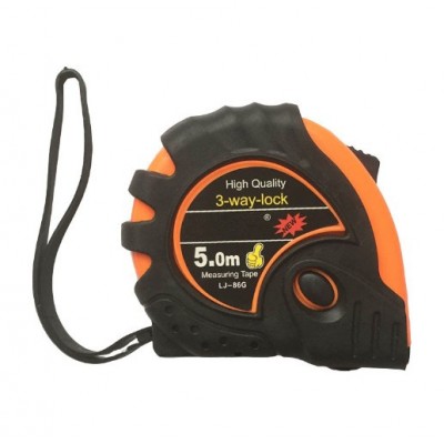 3m 5m 7.5m Retractable Tape Measure 3-way-lock Metric Rubber Measuring Tape Rule